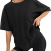 ATHMILE Womens Oversized T Shirts Loose Fit Crewneck Short Sleeve Tops Summer Casual Blouse Y2K 2025 Basic Tee Beach
