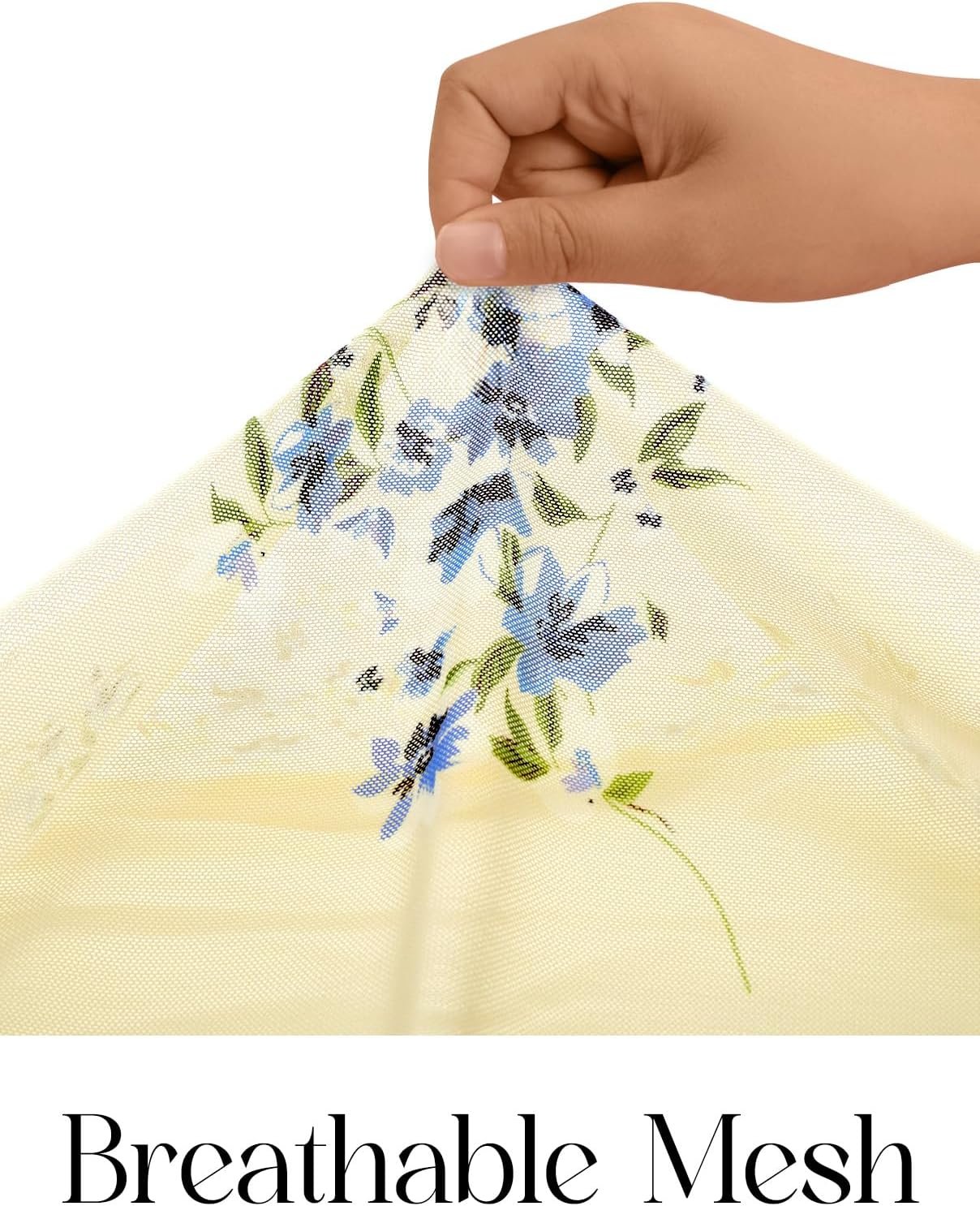 MEROKEETY Women's Summer Floral Bodycon Dress Square Neck Sleeveless Ruffle Hem Cocktail Mesh Midi Dress - Image 16